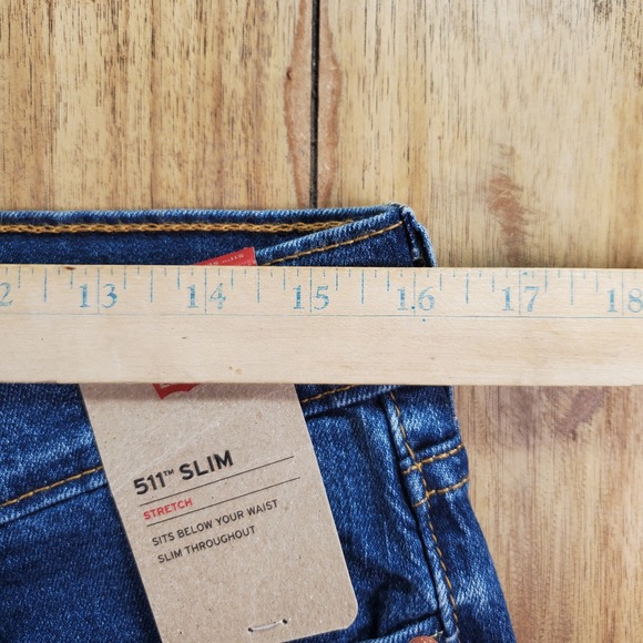 New Levi's 511 Slim Jeans Mens W32 L29 Blue Stretch Denim 04511-6363 - Picture 9 of 10